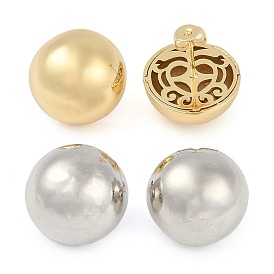 Rack Plating Half Round Brass Stud Earrings for Women, Long-Lasting Plated, Lead Free & Cadmium Free