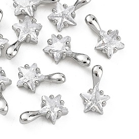 Breloques en laiton et zircon cubique transparent Shegrace, sans cadmium et sans nickel et sans plomb, charmes étoiles