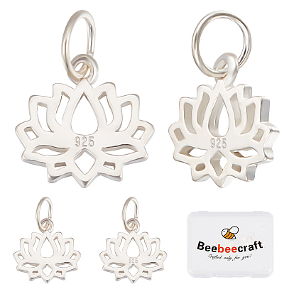 5Stück 925 Sterling Silber Anhänger, mit Ringe springen, Lotus