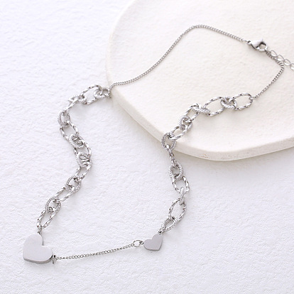 Ожерелья с подвесками в форме сердца из нержавеющей стали для женщин