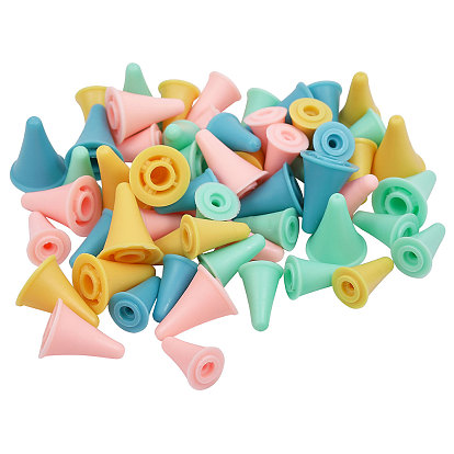 60шт 2 стиль синтетические резиновые протекторы для спиц, вязальные игольные колпачки, спицы пробка, конус