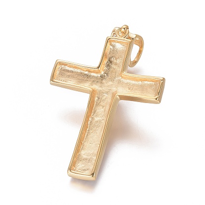Ion Plating(IP) 304 Stainless Steel Big Pendants, with Rhinestone, Easter, Crucifix Cross