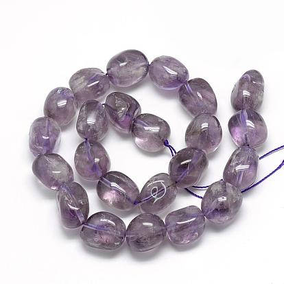 Natural Amethyst Beads Strands, Tumbled Stone, Nuggets