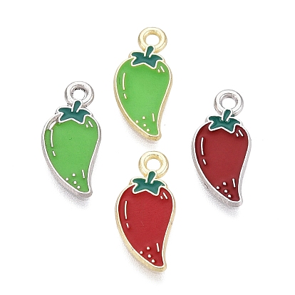 Colgantes de la aleación del esmalte, encantos de pimiento picante, oro / platino