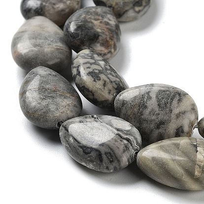 Natural Teardrop Map Stone/Picasso Stone/Picasso Jasper Beads Strands