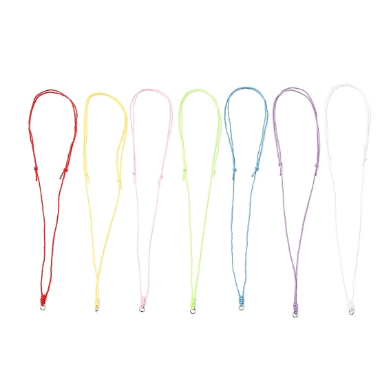 7 шт. ожерелья из вощеного полиэстера, с 304 кольцами из нержавеющей стали