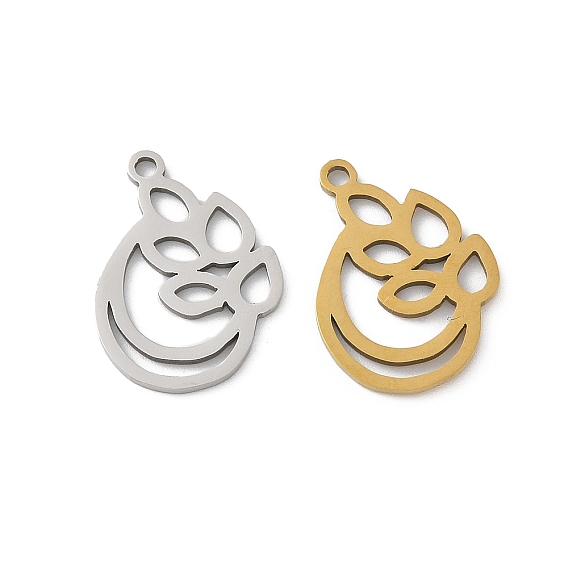 201 подвески из нержавеющей стали, очарование листа, лазерная резка, ионное покрытие (ip)