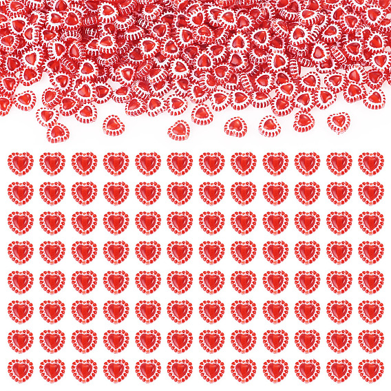 Transparent Acrylic Beads, Heart