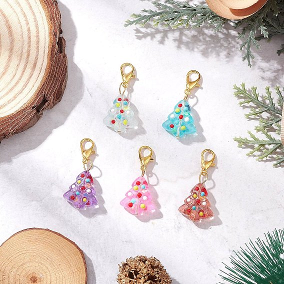 Подвесные украшения на елку из неровного стекла ручной работы, Сплав с застежками когтя омара