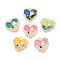 Подвески из эмали и сплава, подвески в виде сердца и цветов, золотой свет