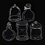 20Pcs 5 Styles PET Plastic Waterproof Self-Adhesive Lace Bottle Stickers, for Scrapbook Making Supplies