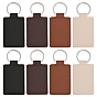 16шт 4 цвета искусственная кожа брелки, литыми кольцами, прямоугольные, платина