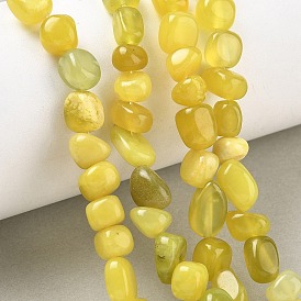 Naturelles d'olive jade perles brins, nuggets, pierre tombée