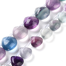 Natural Fluorite Beads Strands, Top Drilled, Teardrop