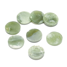 Natural New Jade Beads, No Hole/Undrilled, Flat Round