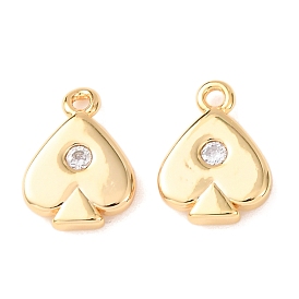 Латунные микро проложить кубического циркония подвески, талисманы пик, без никеля , реальный 18 k позолоченный