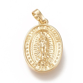 Brass Pendants, Oval with Virgin Mary