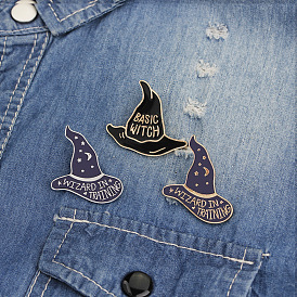 Стильный набор эмалевых булавок для модного волшебника в шляпе, одежда и значок