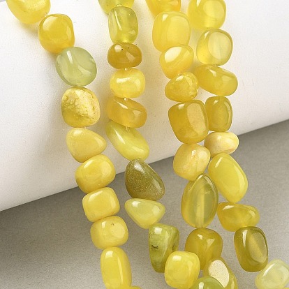 Naturelles d'olive jade perles brins, nuggets, pierre tombée