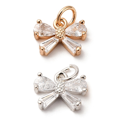 Латунные микро проложить кубического циркония подвески, бантом прелести, с целью перехода в кольце, без кадмия и без свинца, стойки покрытие, долговечный