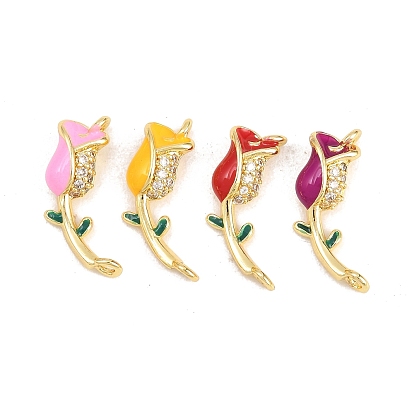 Латунные микро проложить кубического циркония подвески, с эмалью, , долговечный, стойки покрытие, без свинца и без кадмия, реальный 18 k позолоченный