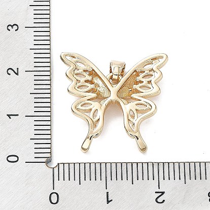 Brass with K9 Glass Pendants, Butterfly Charms