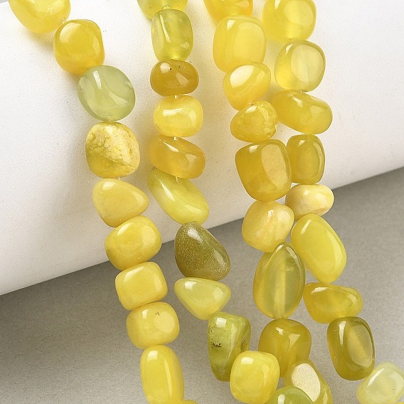Naturelles d'olive jade perles brins, nuggets, pierre tombée