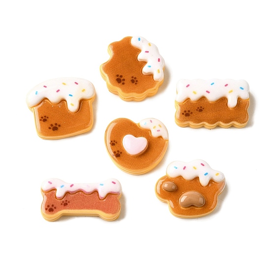 Кабошон из непрозрачной смолы с рисунком в виде отпечатка лапы