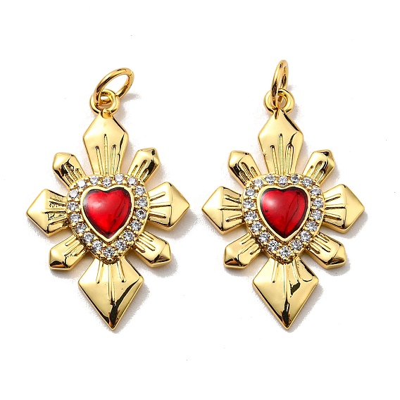 Стойки обшивки латунь кубического циркония подвески, с эмалью, без свинца и без кадмия, долговечный, сердце