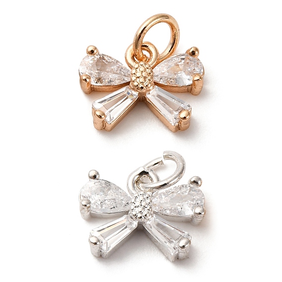 Латунные микро проложить кубического циркония подвески, бантом прелести, с целью перехода в кольце, без кадмия и без свинца, стойки покрытие, долговечный