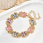 304 Stainless Steel Enamel Colorful Insect Link Chain Bracelets for Women