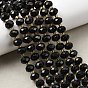 Натуральный черный турмалин бисер нитей, граненые, рондель