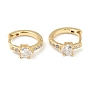 Серьги-кольца из латуни с микро-паве из фианита, кольцо с сердцем