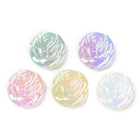 UV Plated Acrylic Beads, Iridescent, Flower