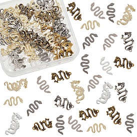 80 шт 8 стиль кабошоны из сплава, ногтей декоративные аксессуары, дракон и змея