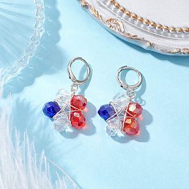 Серьги с застежкой-молнией из латуни и стекла, звезда