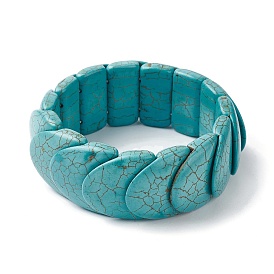 Synthetic Turquoise Beaded Stretch Bracelets, Tile Bracelet