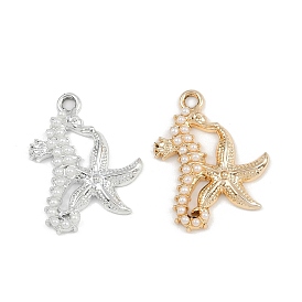 Подвески из сплава , подвески в виде морского конька и морской звезды, с пластиковой имитацией жемчуга