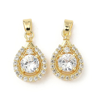 Латунные микро проложить кубического циркония подвески, слеза, ионное покрытие (ip), долговечный, без свинца и без кадмия