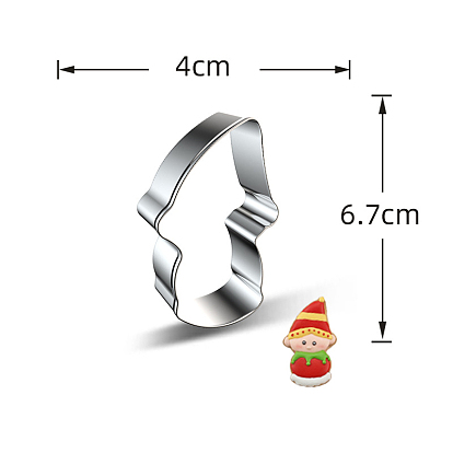 Christmas Themed 430 Stainless Steel Cookie Cutters, Cookies Moulds, DIY Biscuit Baking Tool, Doll
