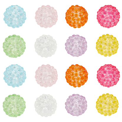 24Pcs 8 Colors Transparent Resin Beads, Round