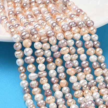 Natural Cultured Freshwater Pearl Beads Strands, Grade 3A, Potato