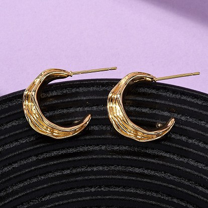 Латунные серьги-гвоздики в форме буквы С, без никеля 