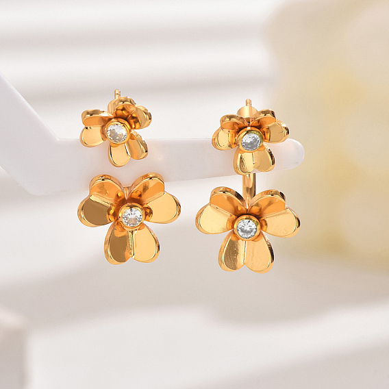 Старинные бронзовые серьги-гвоздики с цветами для элегантных дам, идеально подходит для свадеб и вечеринок