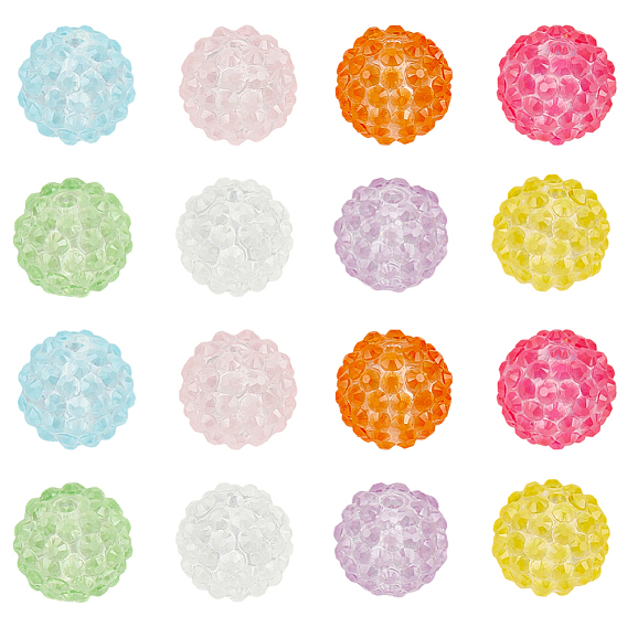 24Pcs 8 Colors Transparent Resin Beads, Round