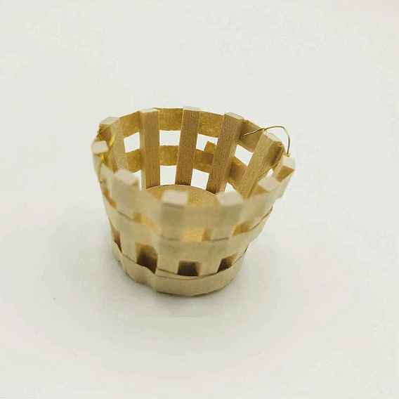 Мини бамбуковая корзина, миниатюрные украшения, аксессуары для кукольного домика в микроландшафтном саду, притворяясь опорными украшениями