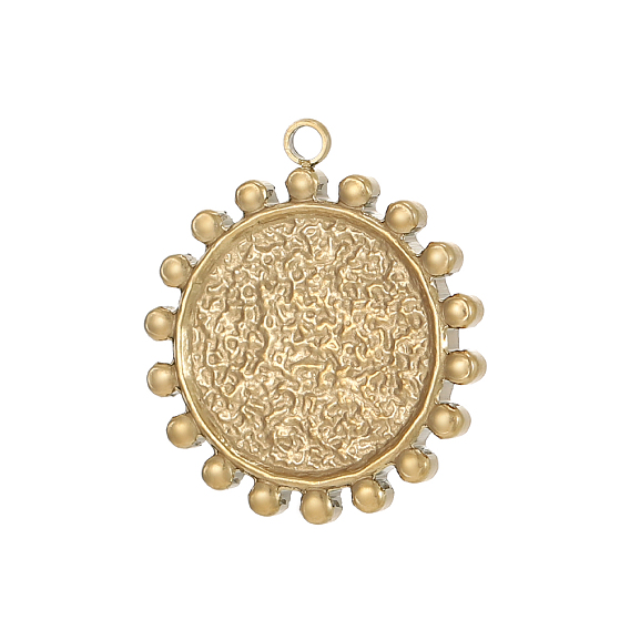 304 подвески из нержавеющей стали, плоские круглые прелести, ионное покрытие (ip)