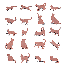 Необработанные деревянные подвески в виде кошек для живописи, пирография, домашнего декора, с джутовым шнуром