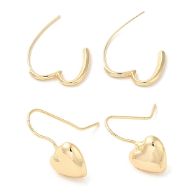 Brass Studs Earrings, Heart