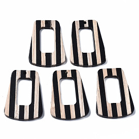 Подвески из смолы и дерева, трапециевидные